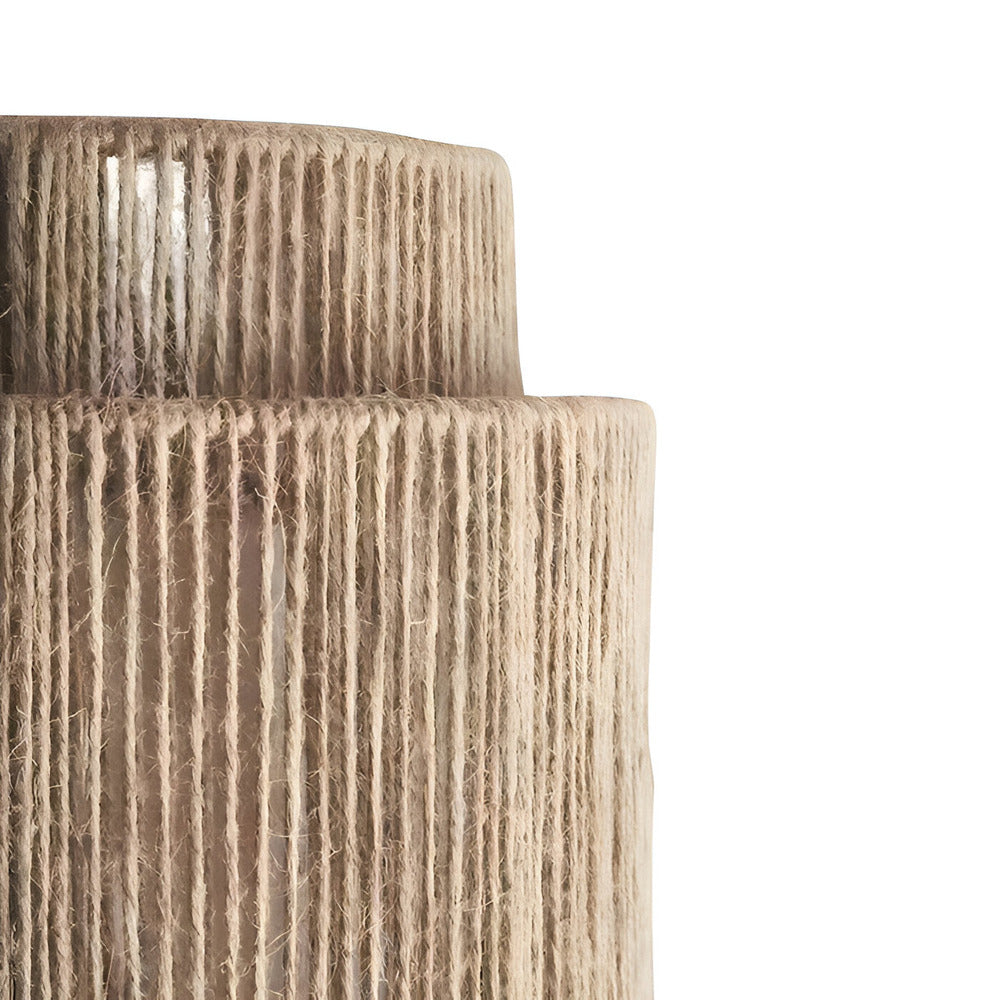 Rotan wandlamp met henneptouw kap - natuurlijk licht & authentieke charme