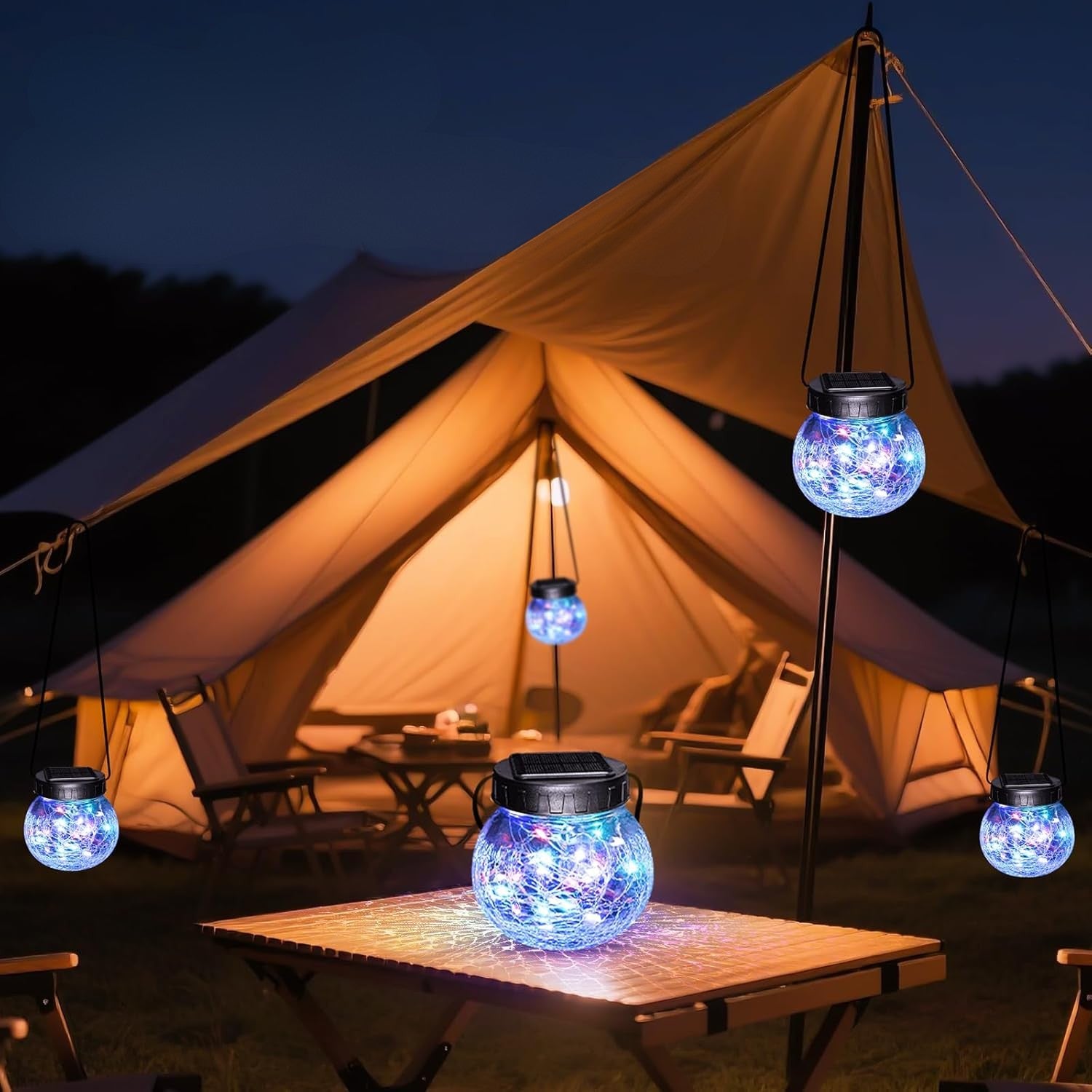 Riippuva Aurinkokennovalaisin — Halkeillut Lasikuvio Eleganssi