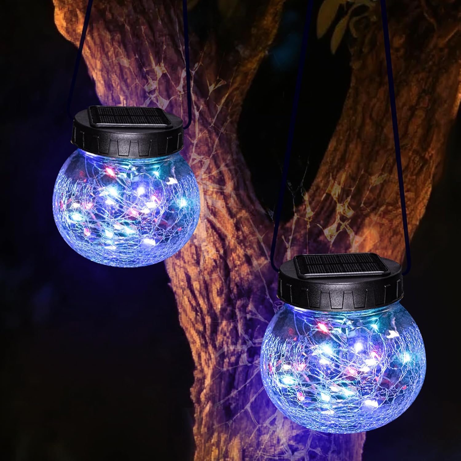 Riippuva Aurinkokennovalaisin — Halkeillut Lasikuvio Eleganssi