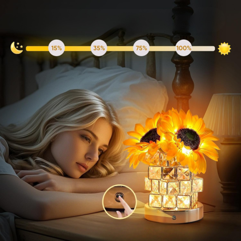 Lampa de masă Floarea-soarelui – Lumină caldă și decorativă