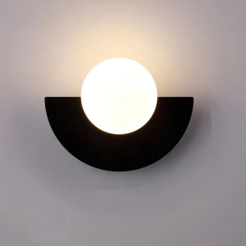 Modern Wall Sconce – Half-Circle Shape and Soft Lighting