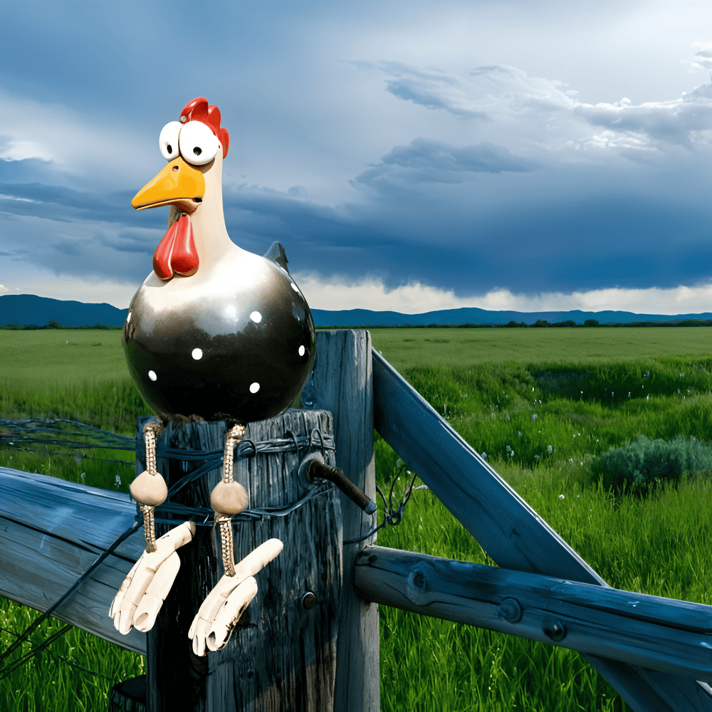 Big Eyed Rooster Statue - original dekorasjon og morsomme detaljer