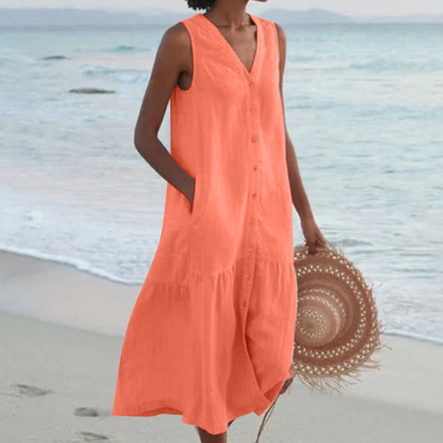 Sandrine | Vestido Leve de Verão – Elegância e Decote em V