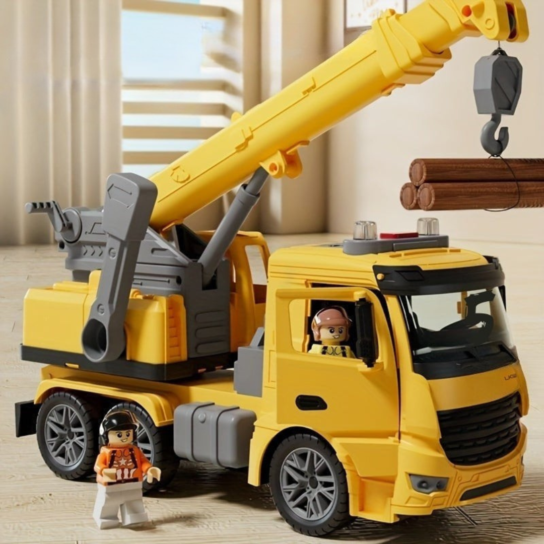 Brinquedo de construção de camião-grua - Jogo realista e aprendizagem divertida