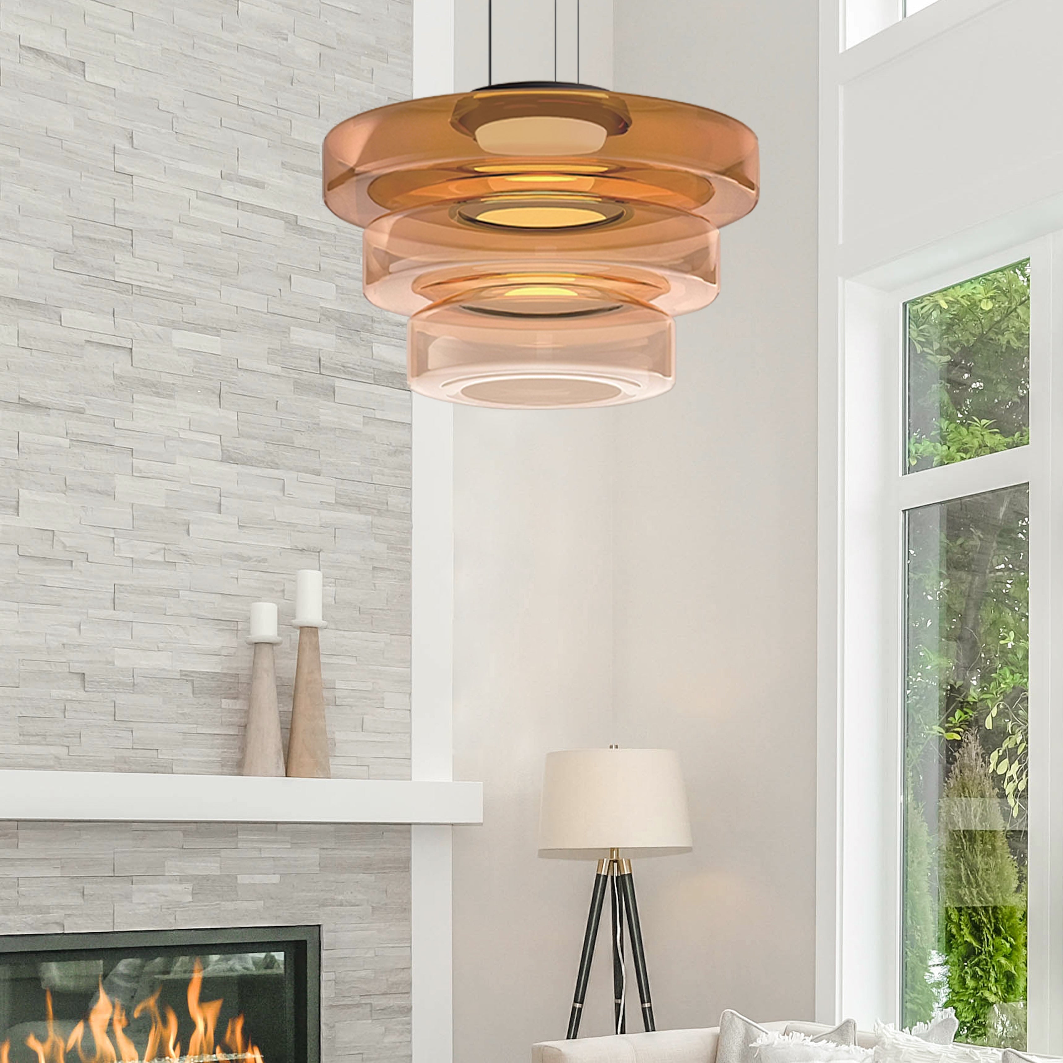 Candeeiro suspenso de vidro estilo Bauhaus - Elegância e modernidade