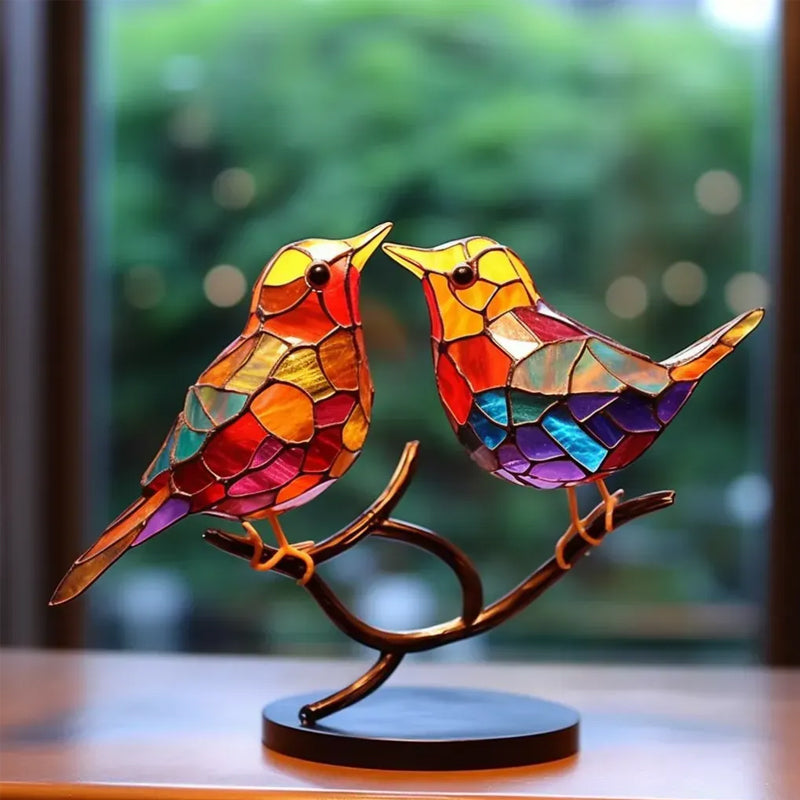 Dekoratívny ornament – vtáky posadené na konári 