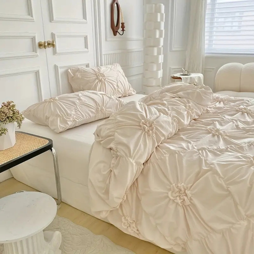 Set di Biancheria da Letto Floreale con Dettagli a Volant 