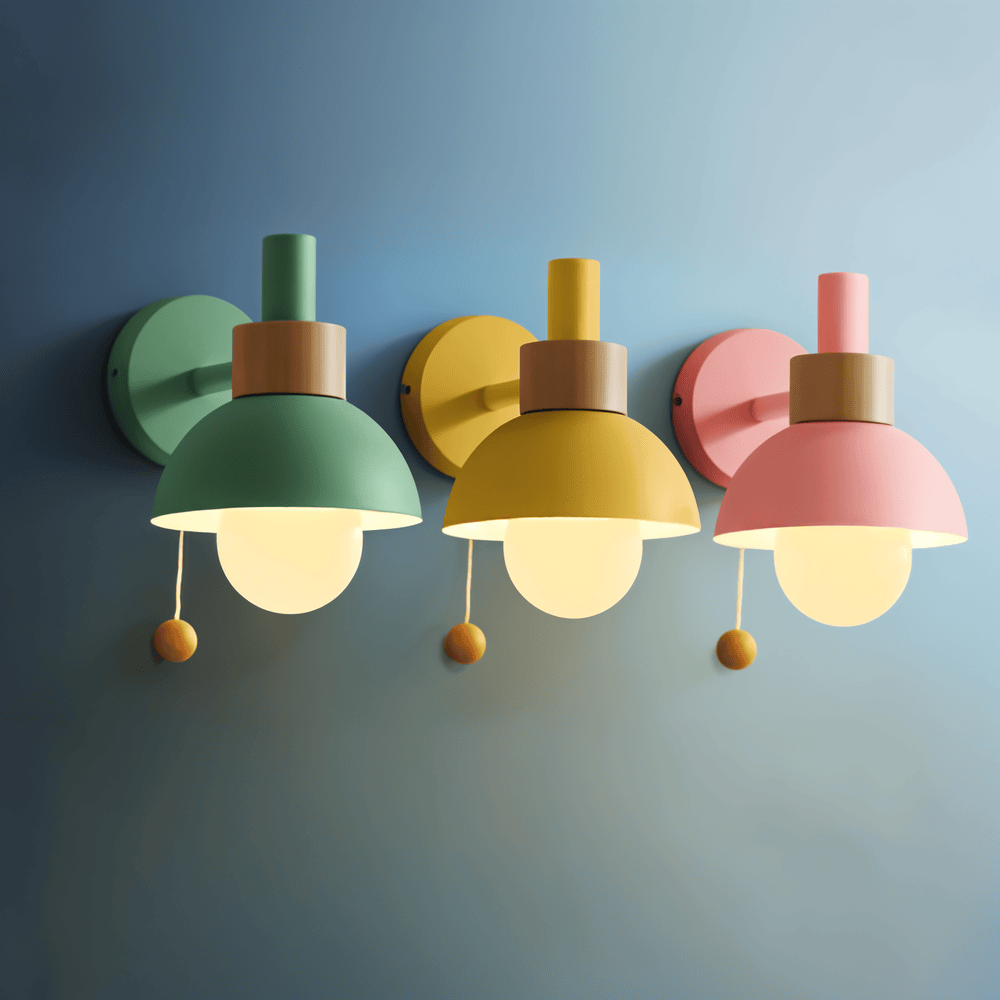 Pastelowa lampa ścienna z wyłącznikiem - delikatne oświetlenie i nowoczesny styl