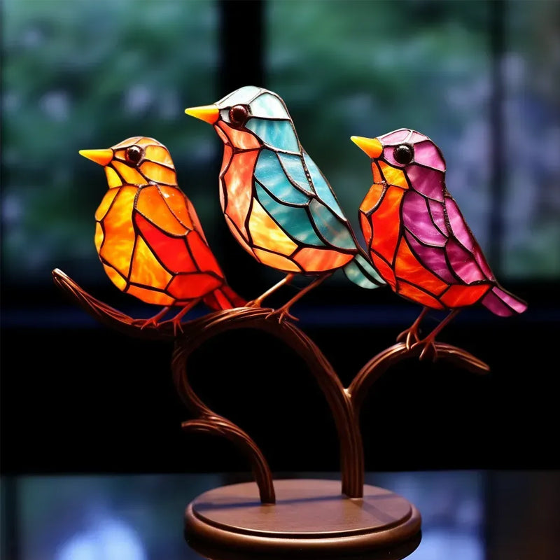 Dekoratívny ornament – vtáky posadené na konári 