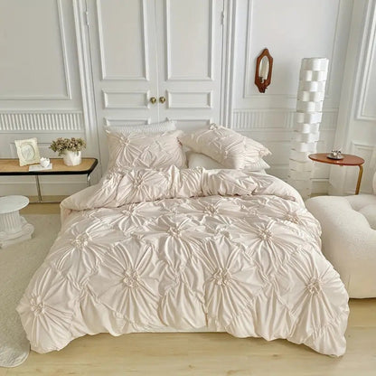 Set di Biancheria da Letto Floreale con Dettagli a Volant 