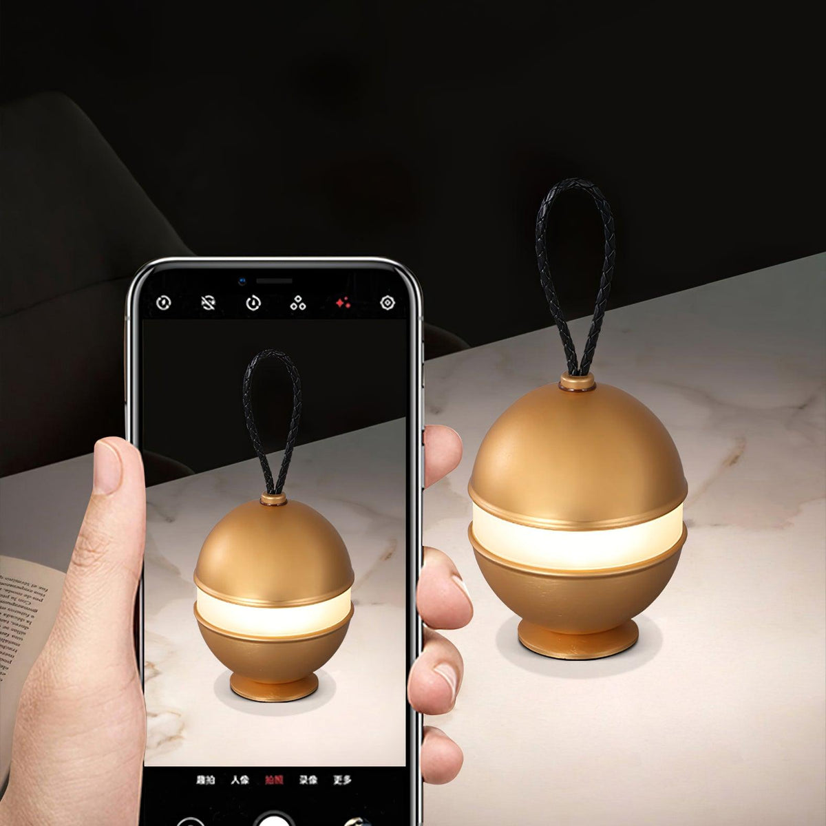 Lámpara Esfera Recargable - Diseño chic y luz relajante