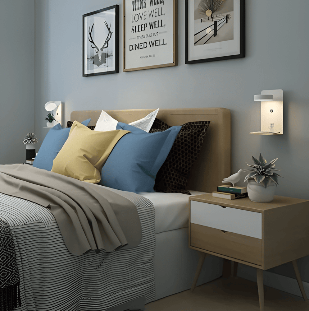 Lampe Murale Led Avec Étagère Et Port USB — Design Moderne & Fonction 2 En 1