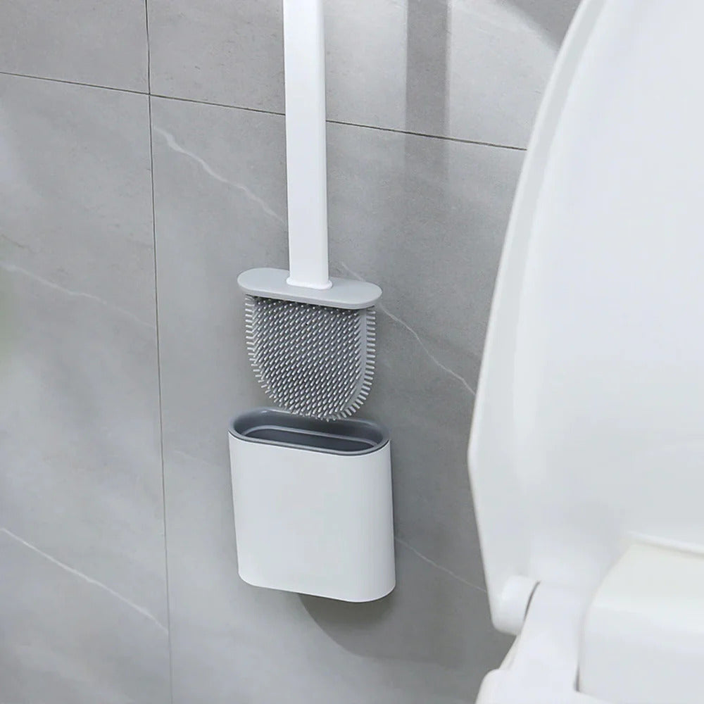 Cepillo de inodoro de silicona flexible – diseño duradero y antibacteriano 