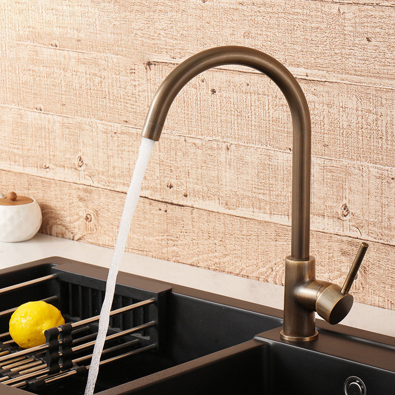 Robinet de Bucătărie Elegant – Bronș Antic și Design Rafinat 