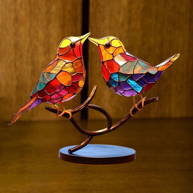 Dekoratívny ornament – vtáky posadené na konári 