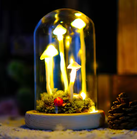 Lâmpada Cogumelo Encantada – Magia Decorativa e Elegância Intemporal 