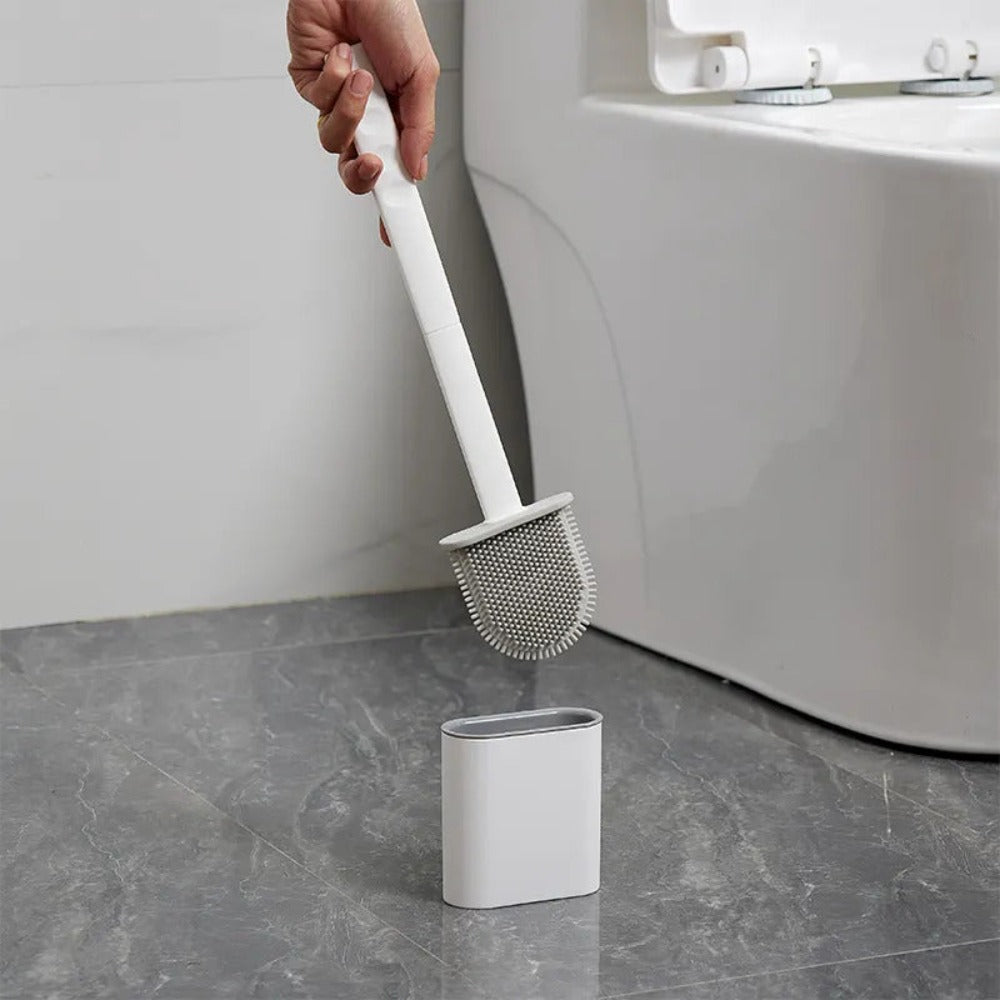 Cepillo de inodoro de silicona flexible – diseño duradero y antibacteriano 