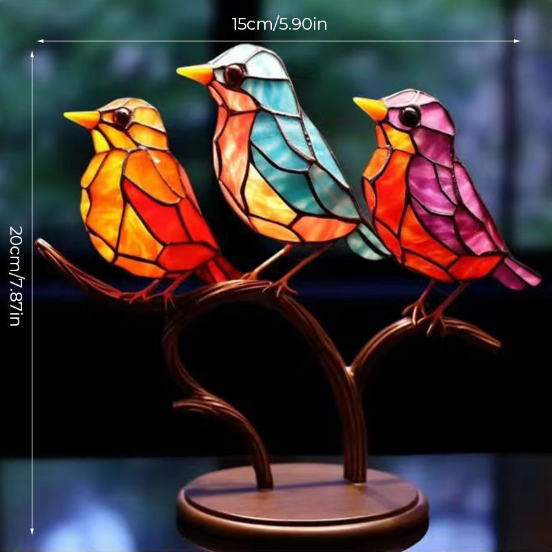 Dekoratívny ornament – vtáky posadené na konári 