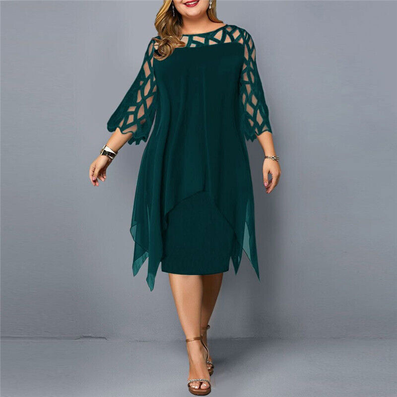 Blandine | Grote Maat Avondjurk – Elegante Stijl En Asymmetrische Zoom 