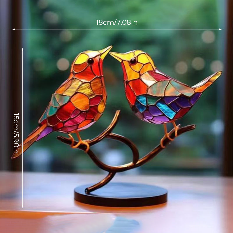 Dekoratívny ornament – vtáky posadené na konári 