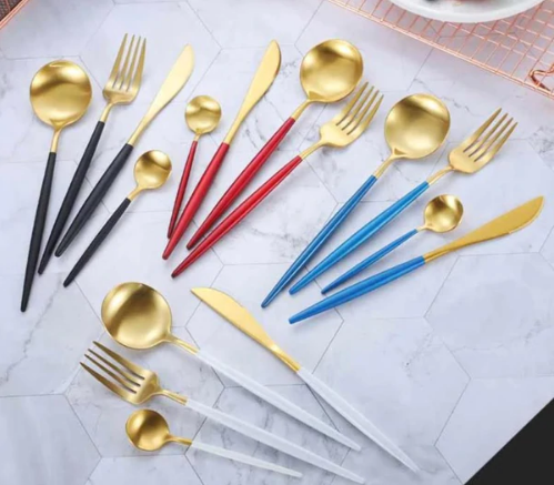 Conjunto de Cubiertos 24 Piezas – Acabado Chic Para Mesa Refinada 