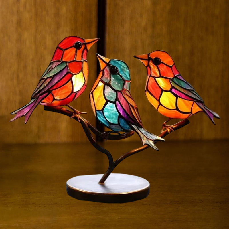 Dekoratívny ornament – vtáky posadené na konári 