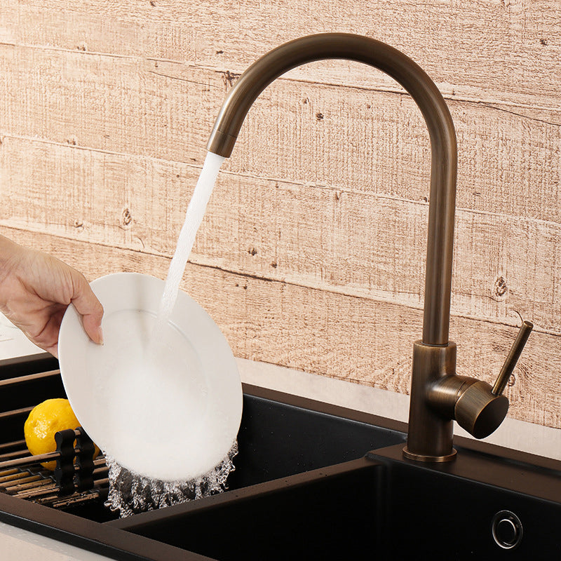 Robinet de Bucătărie Elegant – Bronș Antic și Design Rafinat 