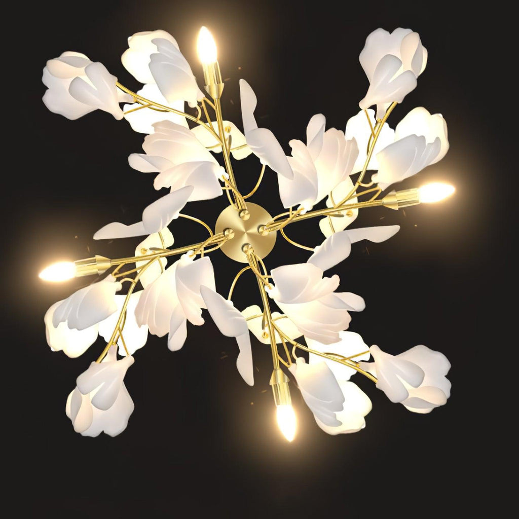 Aplique Floral - Elegancia dorada y luz suave