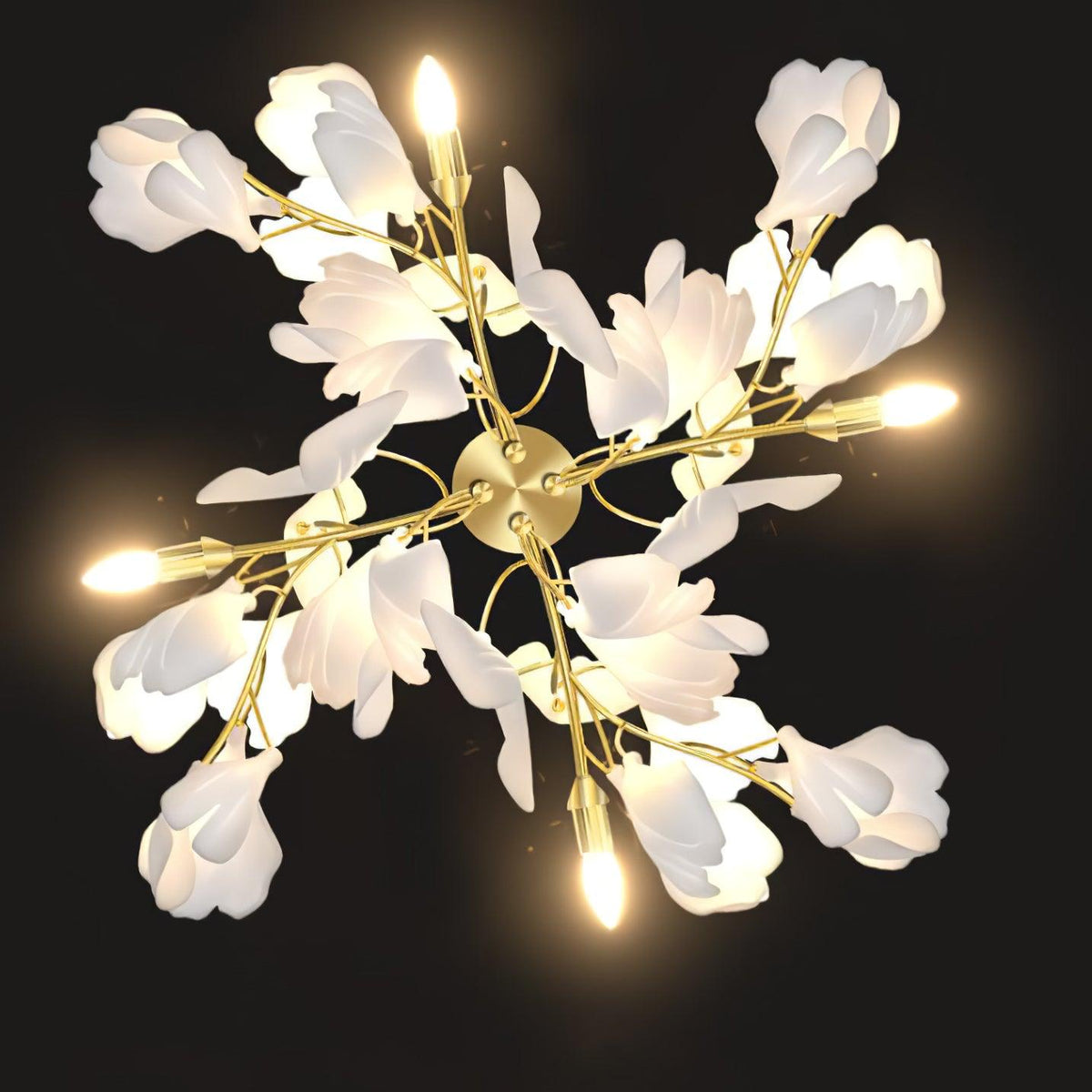 Aplique Floral - Elegancia dorada y luz suave