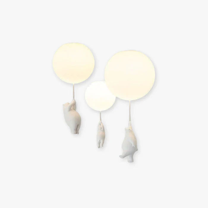 Lámpara de Techo Infantil — Ositos Suspendidos de Globos Luminosos 