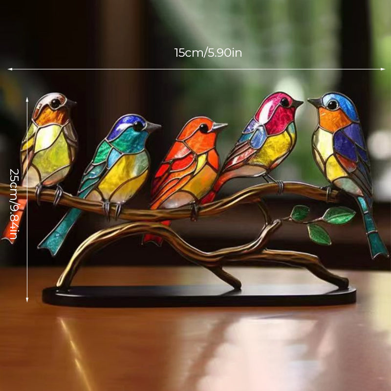 Dekoratívny ornament – vtáky posadené na konári 
