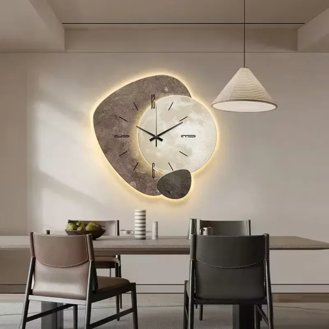 Ceas de perete mare – Design modern și lumină LED ambientală 