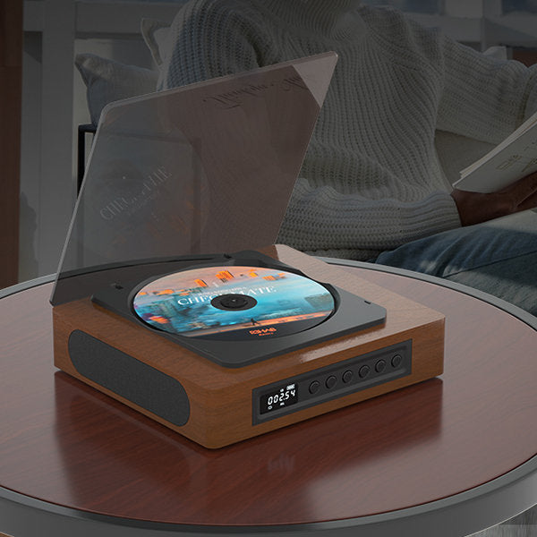 Leitor de CD retro Bluetooth com porta Type-C - Conectividade e qualidade de áudio superiores